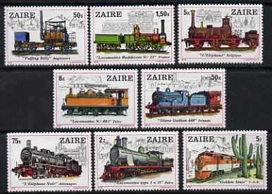Zaire 1980 Locomotives perf set of 8 unmounted mint SG 97...