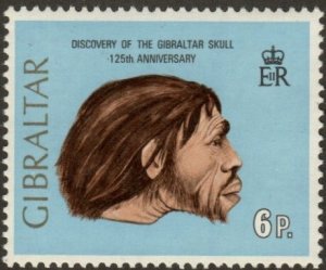 Gibraltar 297 - Mint-H - 6p Neanderthal Man (1973)  (cv $1.85)