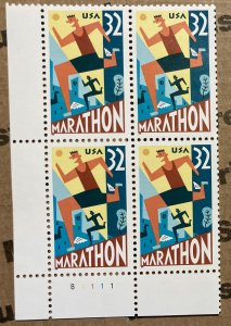 0236 - 1996 32c Plate Block Celebrating the Marathon