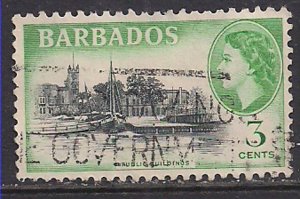 Barbados 1953 - 61 QE2 3cts Public Buildings Used SG 291 ( G502 )