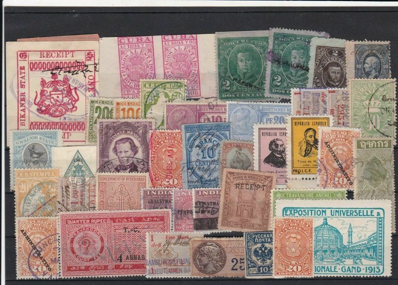 Collectable Selection of World Revenue and Fiscal Stamps Ref 31747