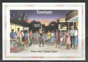 ST. LUCIA - Tourism, Gros Islet - Perf Souv Sheet - Mint Never Hinged