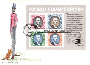 #2433 World Stamp Expo Souv Sheet Ladd FDC