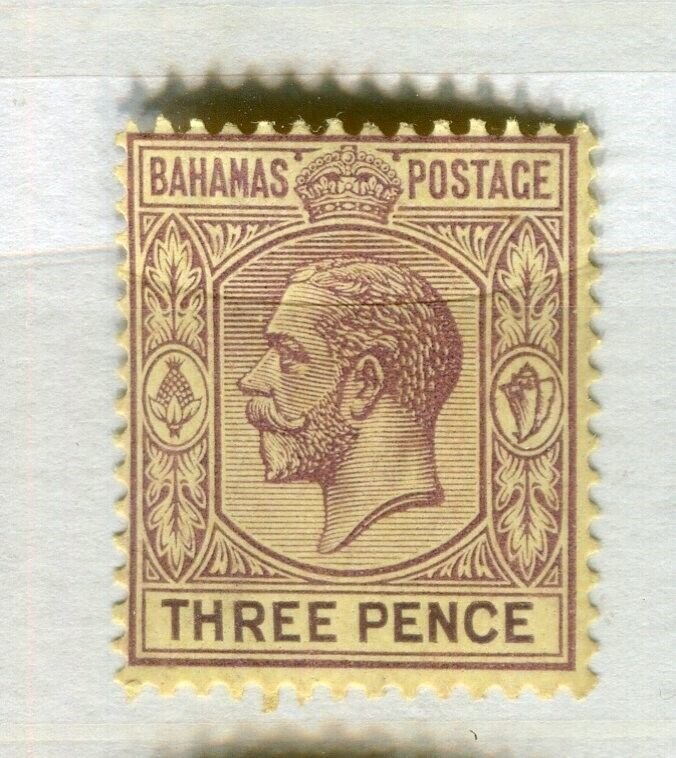 BAHAMAS; 1912 early GV issue fine Mint hinged Shade of 3d. value