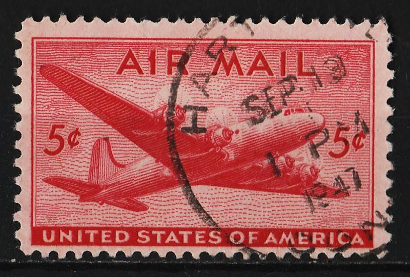 USA 1946 Air Mail / DC4 SkyMaster $05 (1/1) USED