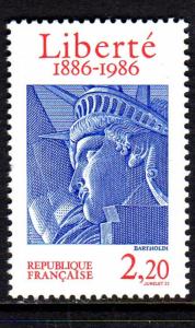 FRANCE #2014  1986  STATUE OF LIBERTY  MINT  VF NH  O.G