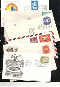 UN New York Slogan Cancel Philatelic FDC Lot 15 Different