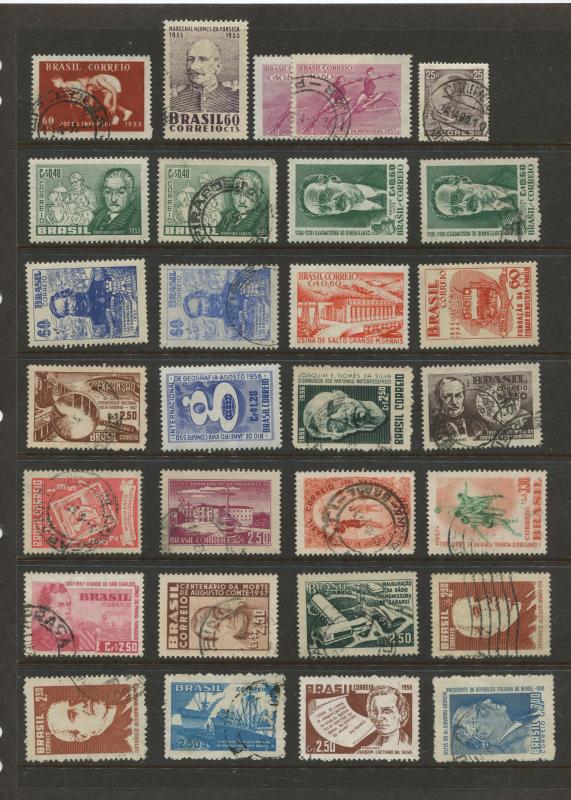 Brazil  #Various Mint/Used 1  Page of 29 Stamps