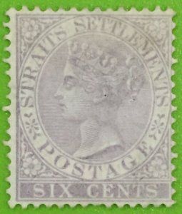 MALAYA Straits Settlements 1868 QV 6c CC Dull Lilac MNG SG#13 M3167