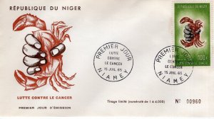 NIGER - 1965 Airmail - Campaign against Cancer  1965  FDC14219