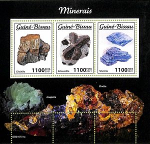 A7615 - GUINE BISSAU - MISPERF ERROR Stamp Sheet - 2021 - Minerals-