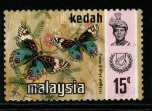 MALAYA KEDAH SG129 1971 15c BUTTERFLIES FINE USED