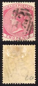 Jamaica SG19 2d Carmine Wmk Crown CA St Anns Bay A73 Pmk