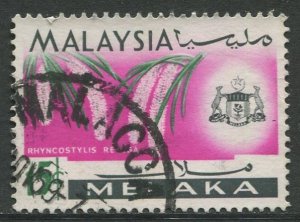 STAMP STATION PERTH Malacca #72 Orchid Type State Crest Used  1965