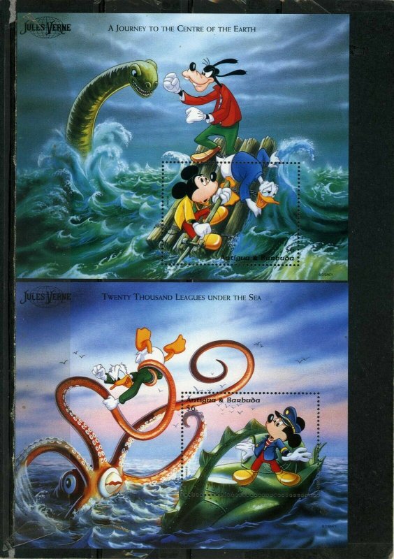 ANTIGUA & BARBUDA 1996 WALT DISNEY SCENES FROM JULES VERNE'S NOVELS 2 S/S MNH 