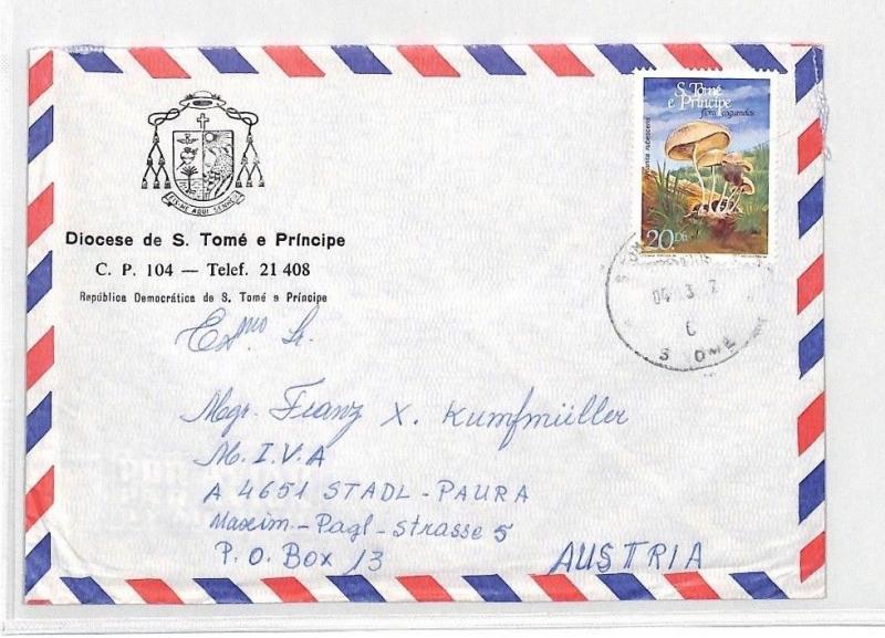 CA254 S. Tome e Principe Airmail Cover MISSIONARY VEHICLES PTS