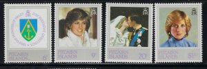 Pitcairn Is 213-16 MNH 1982 Princess Diana (fe1613)