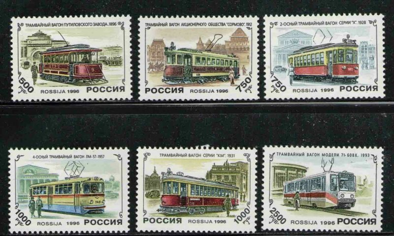 RUSIA/URSS RUSSIA/USSR 1996 MNH SC.6315/6320 Trams