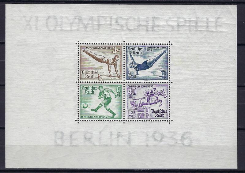 Germany Reich Scott # B91, mint nh, s/s, variation cardboard, Mi Bl 5z