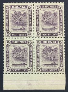 MOMEN: BRUNEI SG #75 1931 BLOCK MINT OG NH LOT #60840