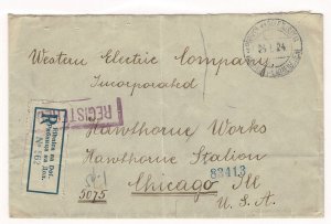 Russia 1924 stampless registered cover