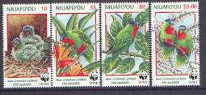 TONGA, NIUAFO'OU - 1998 - Blue-Crowned Lory - Perf 4v Set - Mint Never H...