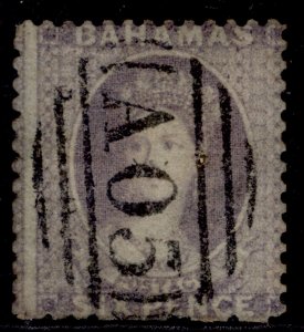 BAHAMAS QV SG19a, 6d lilac, USED. Cat £450.