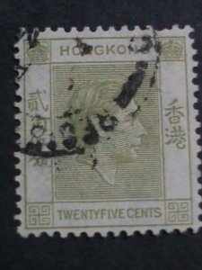 ​HONG KONG-1946 SC#160A-76 YEARS OLD-KING GEORGE VI- USED-VF-FANCY CANCEL RARE