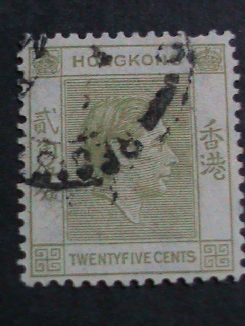 ​HONG KONG-1946 SC#160A-76 YEARS OLD-KING GEORGE VI- USED-VF-FANCY CANCEL RARE