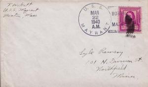 United States Ships 3c Lowell Famous American Poet 1940 U.S.S. Mayrant Boston...