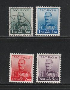 Norway 177-180 Set M&U King Haakon VII