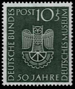 Germany 1953,Sc.#B331 MNH, Owl on gear (Signum of the German Museum)