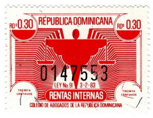 (I.B) Dominican Republic Revenue : Judicial Duty 30c