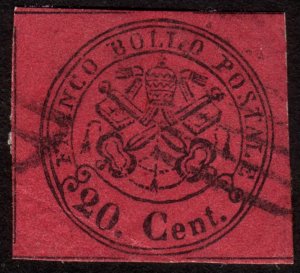1867, Italy Roman States, 20c, Used, Sc 16