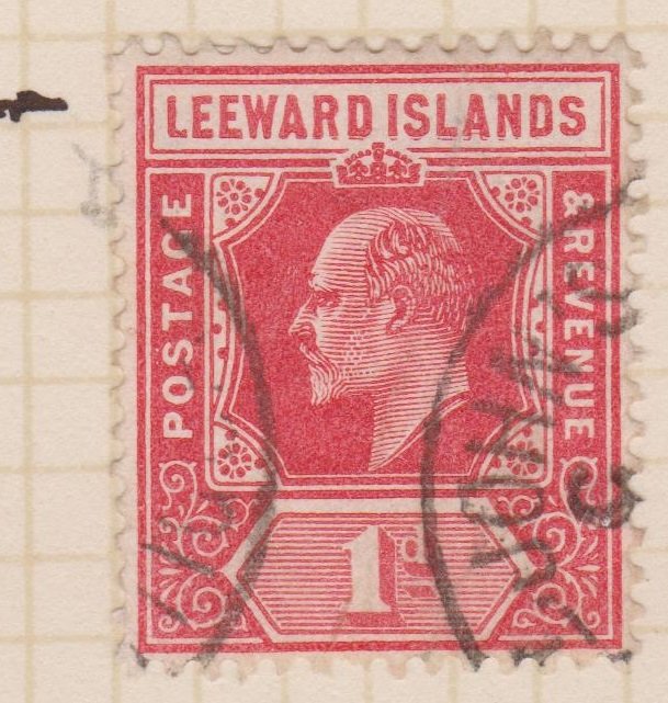 Leeward Islands Sc#43 Used Variety - Name Double Printed