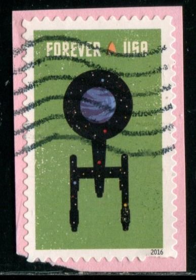 5134 US (47c) Star Trek SA, used on paper