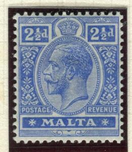 MALTA; 1914 early GV issue fine Mint hinged Shade of 2.5d. value