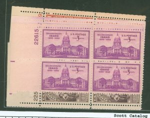 United States #894-97 Unused Plate Block