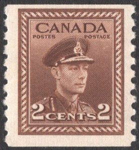 Canada SC#279 2¢ King George VI: Military Uniform Coil Single (1948) MLH