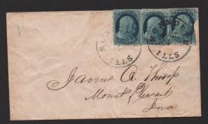 $US Sc#21(x2), 19b on cover, RARE! Doporto Cert. Cv. $7750