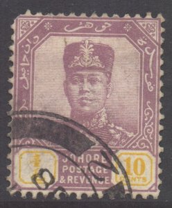 Malaya Johore Scott 110 - SG112, 1922 Sultan 10c used