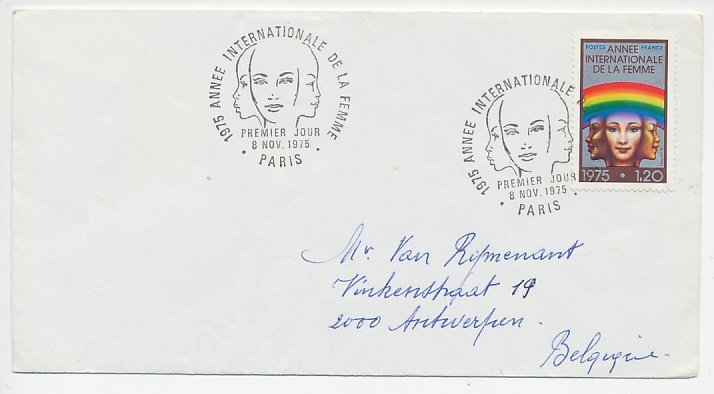 Cover / Postmark France 1975 Year of the Woman - Rainbow