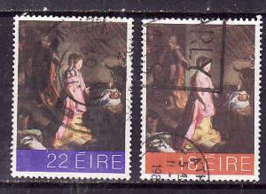 Ireland-Sc#510-11-used-Christmas-Paintings-Barocci-1981-