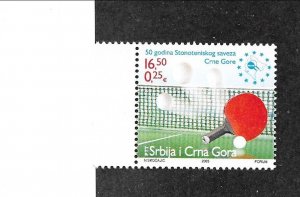 SERBIA Sc 279 NH issue of 2005 - SPORT - TABLE TENNIS 
