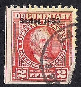 #R621 2 cents O. Wilcott Jr 1953 Documentary stamp used F-VF