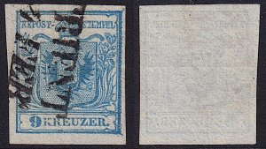 Austria - 1850 - Scott #5 - used - Type I - TRIENT pmk - thin paper