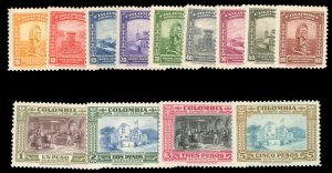 Colombia #C151-163 Cat$27.30, 1948 Airpost, complete set, hinged