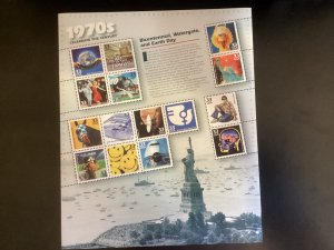 US Scott #3189 1970s Celebrate the Century Souvenir Sheet of 15 33c stamps MNH