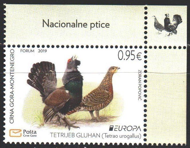 Montenegro. 2019. 431. Birds, Europe sept. MNH.