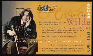 IRELAND 2000 Oscar Wilde/ Stamp Show 2000 S/S; Scott 1237a, MNH